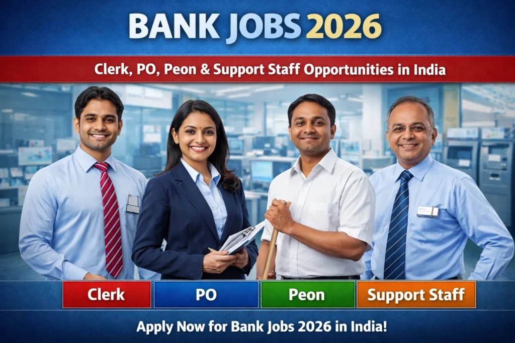 Bank Careers 2026: Guide to Clerk, Peon and Support Staff Opportunities in India